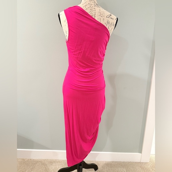 A New Day Fuchsia One-Shoulder Dress. Size Small. NWT. - Picture 2 of 4